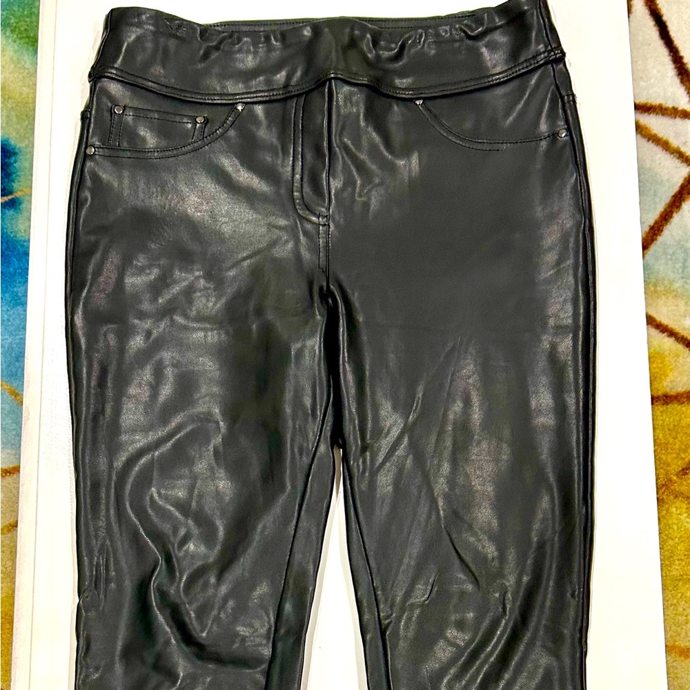 Women's Faux Leather Black Skinny Jeans - Laundry